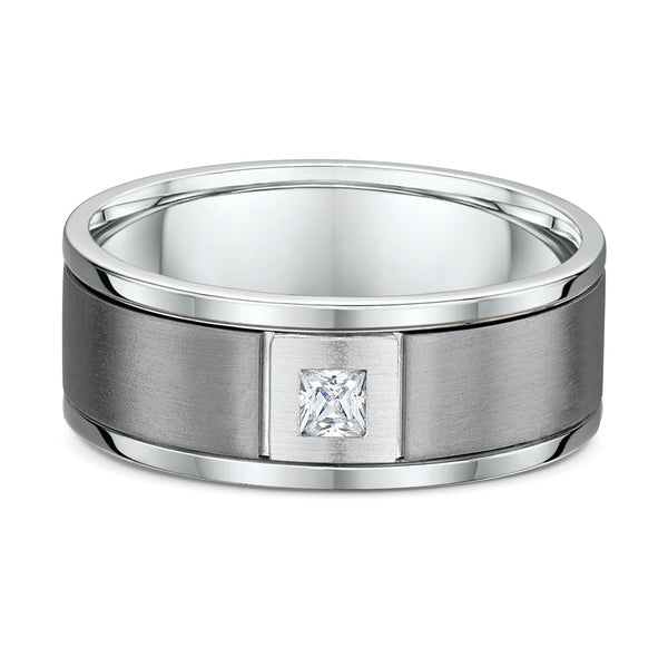 9ct Two Tone White Gold & Titanuim Wedding Ring