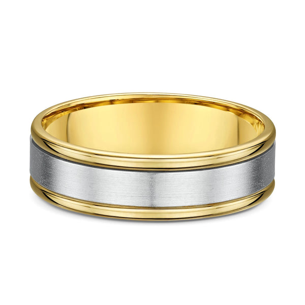 9ct Two Tone White & Yellow Gold  Wedding Ring