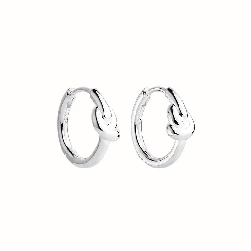 NAJO Nature's Knot Huggie Silver Earrings